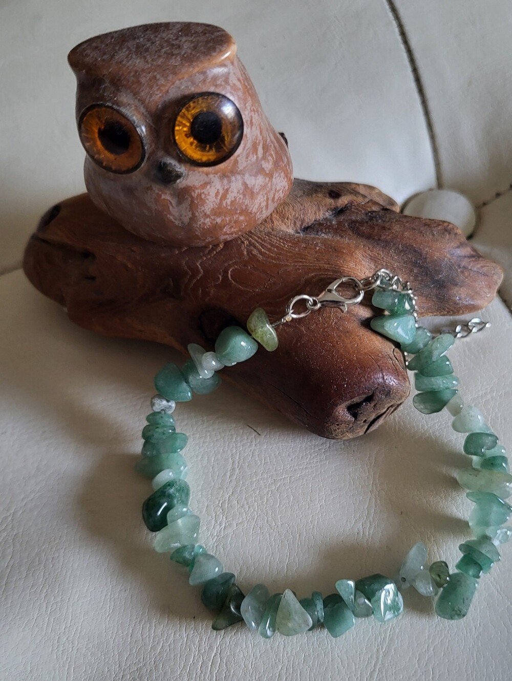 Green Aventurine Gemstone Chip Anklet